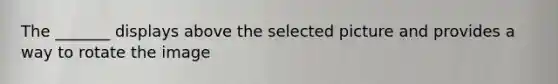 The _______ displays above the selected picture and provides a way to rotate the image