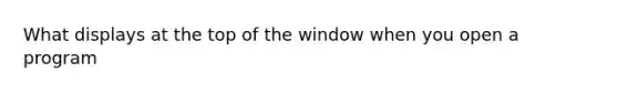 What displays at the top of the window when you open a program