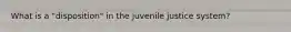 What is a "disposition" in the juvenile justice system?