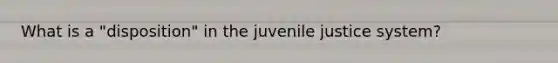 What is a "disposition" in the juvenile justice system?
