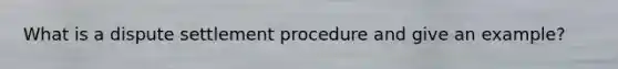 What is a dispute settlement procedure and give an example?