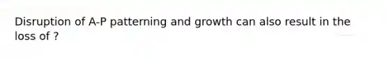 Disruption of A-P patterning and growth can also result in the loss of ?