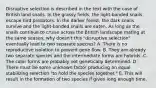 Disruptive selection is described in the text with the case of British land snails. In the grassy fields, the light-banded snails escape bird predators. In the darker forest, the dark snails survive and the light-banded snails are eaten. As long as the snails continue to cruise across the British landscape mating at the same season, why doesn't this "disruptive selection" eventually lead to two separate species? A. There is no reproductive isolation to prevent gene flow. B. They are already two separate species and the intermediate forms are hybrids. C. The color forms are probably not genetically determined. D. There must be some unknown factor producing an equal stabilizing selection "to hold the species together." E. This will result in the formation of two species if given long enough time.