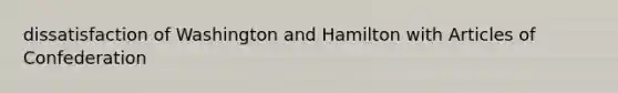 dissatisfaction of Washington and Hamilton with Articles of Confederation