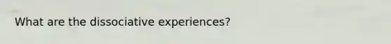 What are the dissociative experiences?