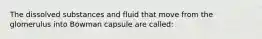 The dissolved substances and fluid that move from the glomerulus into Bowman capsule are called: