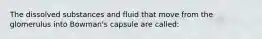 The dissolved substances and fluid that move from the glomerulus into Bowman's capsule are called: