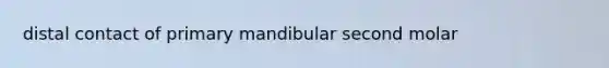 distal contact of primary mandibular second molar