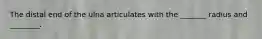 The distal end of the ulna articulates with the _______ radius and ________.