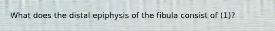 What does the distal epiphysis of the fibula consist of (1)?