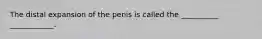 The distal expansion of the penis is called the __________ ____________.