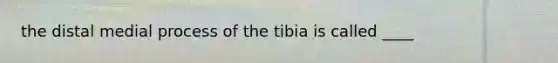 the distal medial process of the tibia is called ____