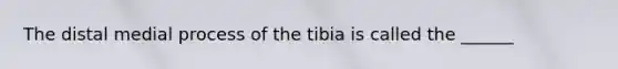 The distal medial process of the tibia is called the ______