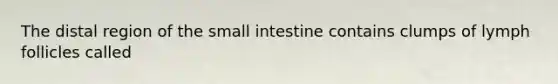 The distal region of the small intestine contains clumps of lymph follicles called