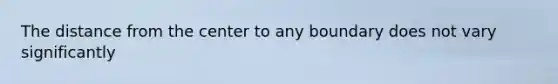 The distance from the center to any boundary does not vary significantly