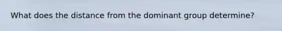 What does the distance from the dominant group determine?