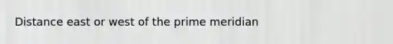 Distance east or west of the prime meridian
