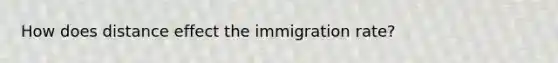 How does distance effect the immigration rate?