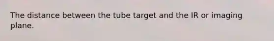 The distance between the tube target and the IR or imaging plane.