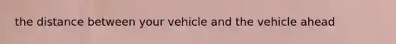 the distance between your vehicle and the vehicle ahead