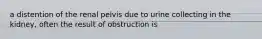 a distention of the renal pelvis due to urine collecting in the kidney, often the result of obstruction is