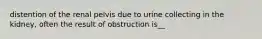 distention of the renal pelvis due to urine collecting in the kidney, often the result of obstruction is__