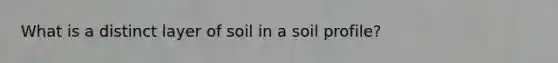 What is a distinct layer of soil in a soil profile?