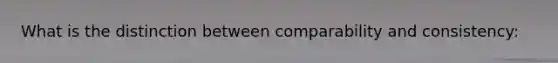 What is the distinction between comparability and consistency: