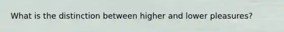 What is the distinction between higher and lower pleasures?