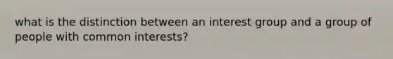 what is the distinction between an interest group and a group of people with common interests?