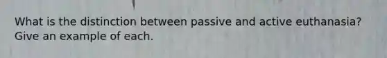 What is the distinction between passive and active euthanasia? Give an example of each.