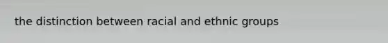 the distinction between racial and ethnic groups