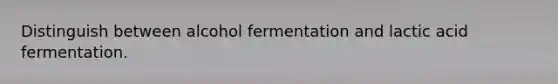 Distinguish between alcohol fermentation and lactic acid fermentation.