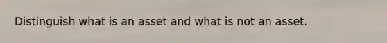 Distinguish what is an asset and what is not an asset.