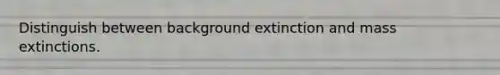 Distinguish between background extinction and mass extinctions.