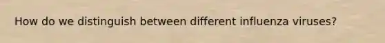 How do we distinguish between different influenza viruses?