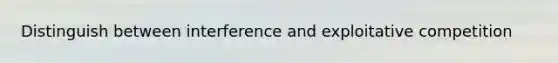 Distinguish between interference and exploitative competition