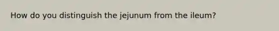 How do you distinguish the jejunum from the ileum?