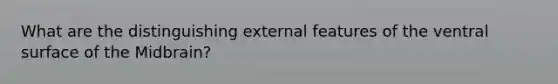 What are the distinguishing external features of the ventral surface of the Midbrain?