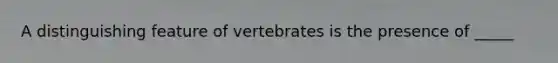 A distinguishing feature of vertebrates is the presence of _____