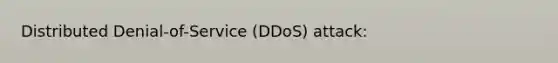 Distributed Denial-of-Service (DDoS) attack: