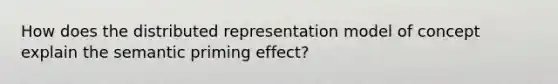 How does the distributed representation model of concept explain the semantic priming effect?