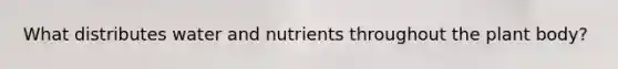 What distributes water and nutrients throughout the <a href='https://www.questionai.com/knowledge/kv6O590eut-plant-body' class='anchor-knowledge'>plant body</a>?