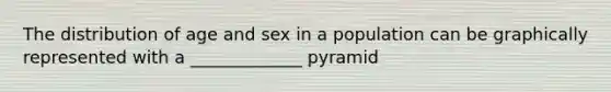 The distribution of age and sex in a population can be graphically represented with a _____________ pyramid