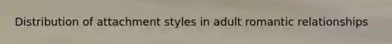 Distribution of attachment styles in adult romantic relationships