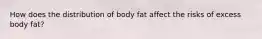 How does the distribution of body fat affect the risks of excess body fat?