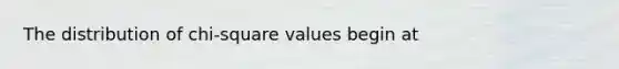 The distribution of chi-square values begin at