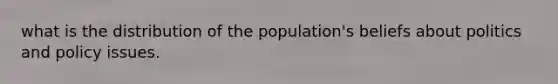 what is the distribution of the population's beliefs about politics and policy issues.