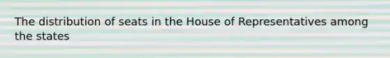 The distribution of seats in the House of Representatives among the states