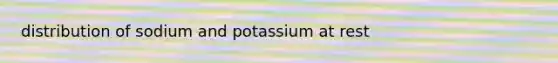 distribution of sodium and potassium at rest